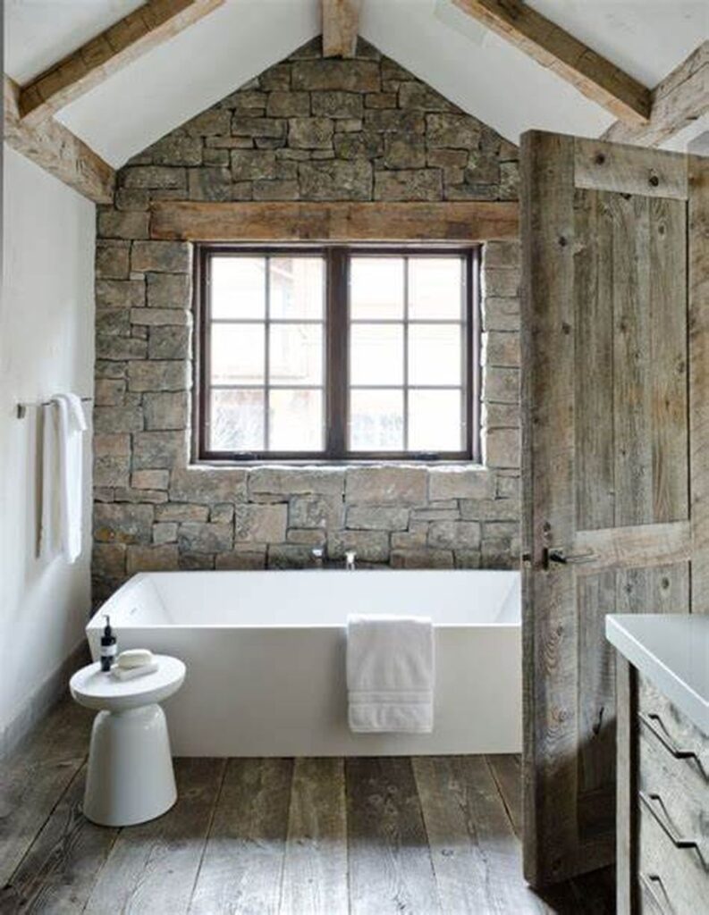 Rustic Winter Bathroom Embracing Cozy Elegance